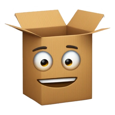 cardboard box with muscles arms sticker