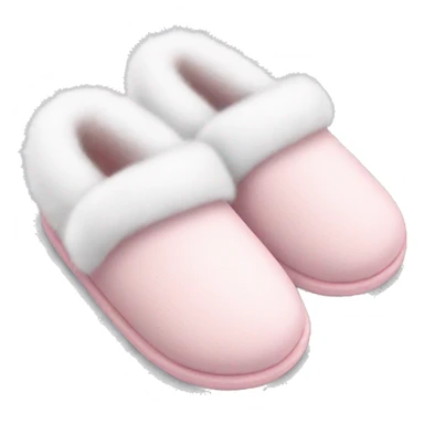 baby pink slippers with white fur  sticker