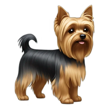 Yorkshire Terrier standing up with both ears pointed down sticker