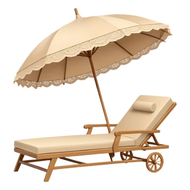 summer beige chaise lounge with beautiful beige lace umbrella sticker