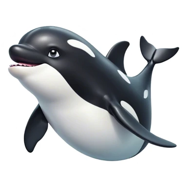 Cinematic Comical orca Portrait Emoji, Head tilted dramatically with an exaggeratedly shocked expression, featuring a sleek black-and-white body with wide, comically expressive eyes full of playful disbelief and animated flippers, Simplified yet hilariously expressive features, highly detailed, glowing with a slightly sassy oceanic glow, high shine, dramatic yet playful, stylized with an air of cheeky marine mischief, soft glowing outline, capturing the essence of a meme-worthy orca that looks ready to make waves with its hilariously dramatic antics! sticker
