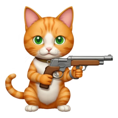 Cat with a gun sticker
