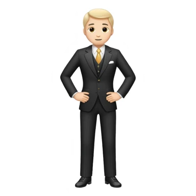 full body 1920s wealthy man in suit, athletic build, emoji style sticker