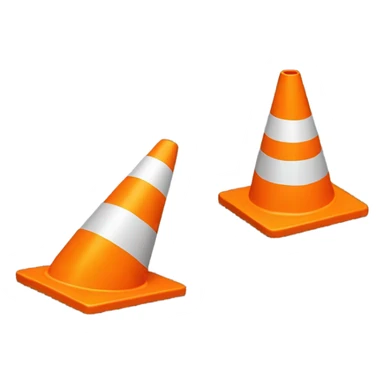 Orange traffic cone no stripes sticker