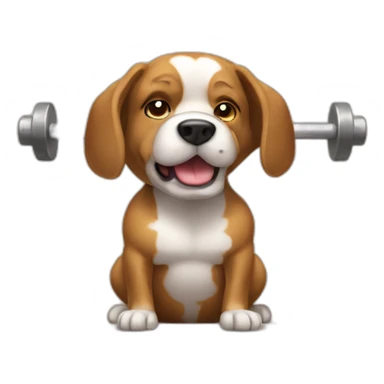 A dog doing a barbell squat sticker