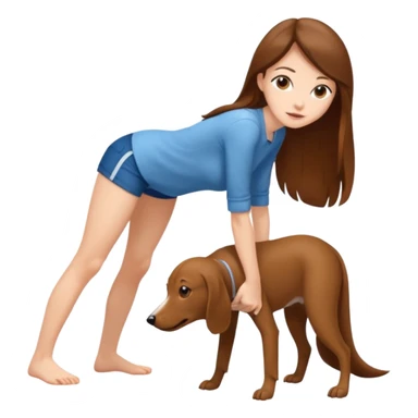 a young thin woman on all fours, doggy style position, legs spread, long hair . sticker
