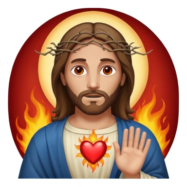 Jesus with burning Eyes an With hears  sticker