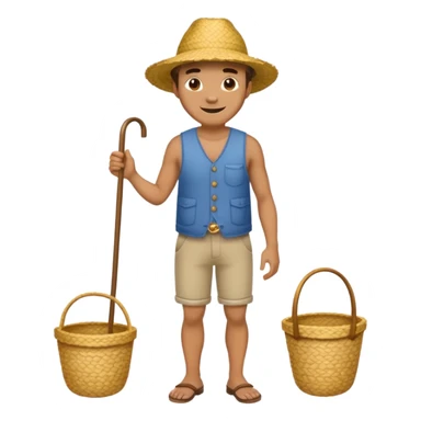 full body man with strow hat sticker