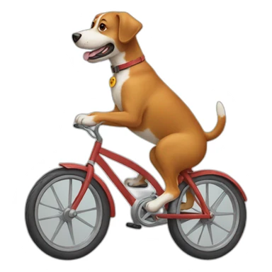 dog riding a bike sticker