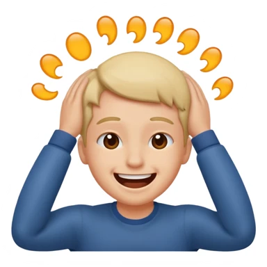 laughing nervously while rubbing the back of your head  sticker