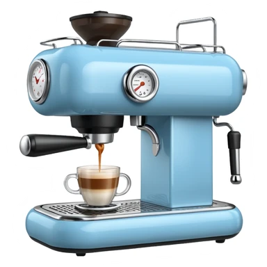 Light blue Espresso machine brewing espresso sticker