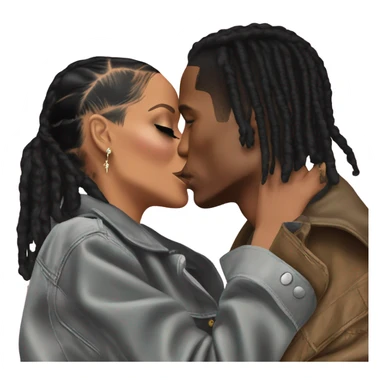 asap rocky and rihanna kiss sticker