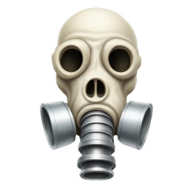 Bone Skull wearing a gas mask sticker