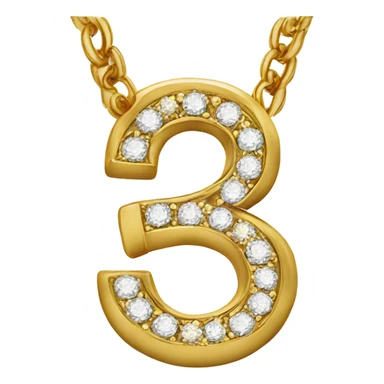 Gold chain with 23 as the pendant in gold and diamonds sticker