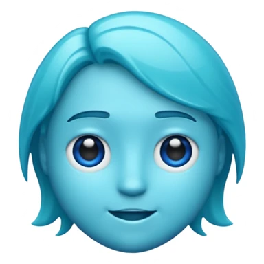 A profile imogi that is blue and aqua color and with lot of texxture sticker