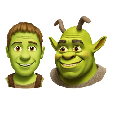 Shrek and donkey on a beech sticker