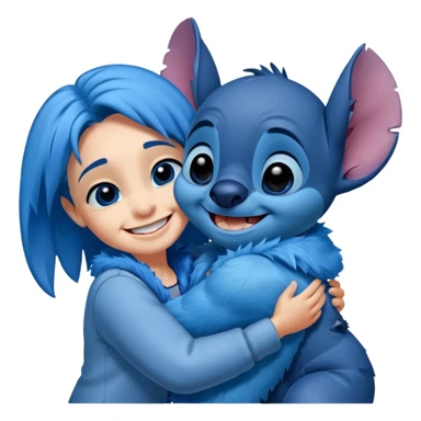 Stitch abrazando nombre de Carol sticker