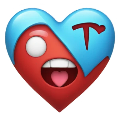 Heart with a T in it sticker