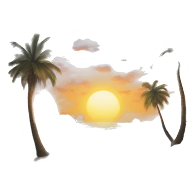 Cuadro pintura en mar atardecer sticker