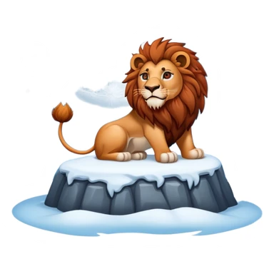 Full snow moon and a big lion  sticker