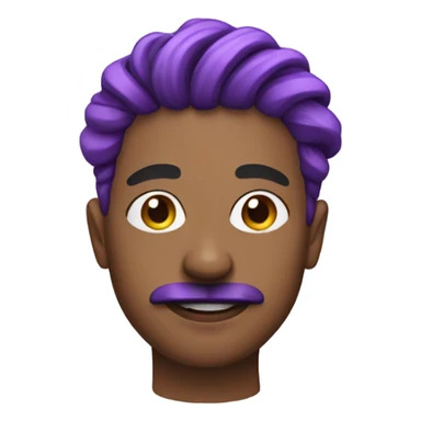 Nonbinary person with mustache fade and purple locs sticker
