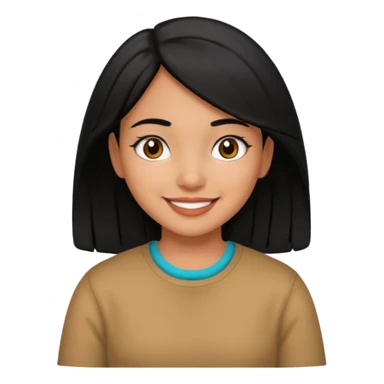 hispanic children girl with black hair sticker