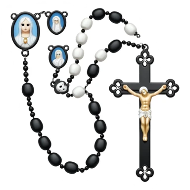 Gothic white rosary with  of beads sticker