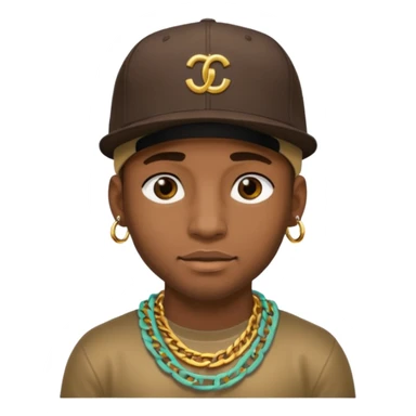 black guy with golden chains flesh tunnels and a snapback cap sticker