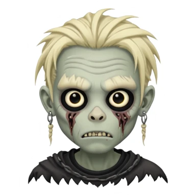 Grey pale skinned zombie boy with wrinkled skin and blond dreadlocks. Nose and ear piercings. Emo. sticker