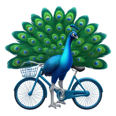 Peacock riding bike sticker