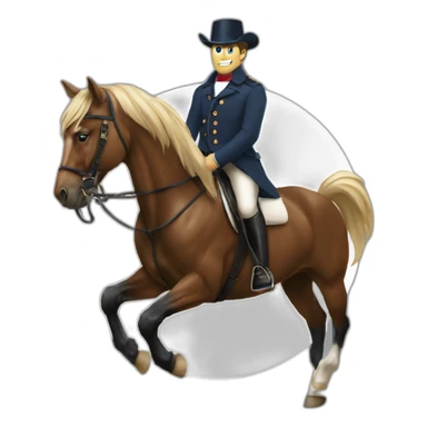 Macron qui fait du cheval sticker