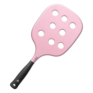 light pink pickleball paddle with white handle sticker