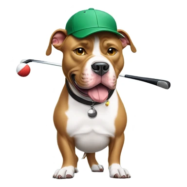 Pitbull golfing sticker