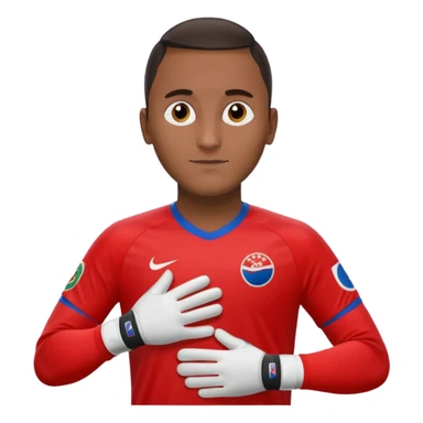 Keylor NavasK camisa roja de Costa Rica  y guantes de portero qué el escudo d exista ruca sea la bandera dentro de un circulo blanco  sticker