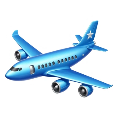 Glitter blue avião sticker