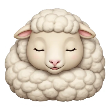 Meme-Worthy Cute Sleeping Sheep Portrait Emoji, Head resting peacefully with a contented smile, showcasing a robust build and a luxuriously soft white fleece, eyes shut in a serene, restful nap, Simplified yet hilariously adorable features, highly detailed, glowing with a soft, drowsy light, high shine, relaxed and utterly lovable, stylized with an air of playful laziness, bright and heartwarming, soft glowing outline, capturing the essence of a comically sleepy sheep, so meme-worthy it feels like it could instantly become the next viral sensation of adorable slumber! sticker