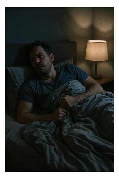 uomo insonnia, si agita durante la notte sticker