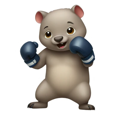Cute wombat wearing boxing gloves sticker