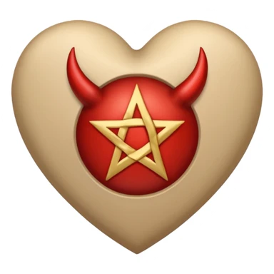beige heart satanic sticker