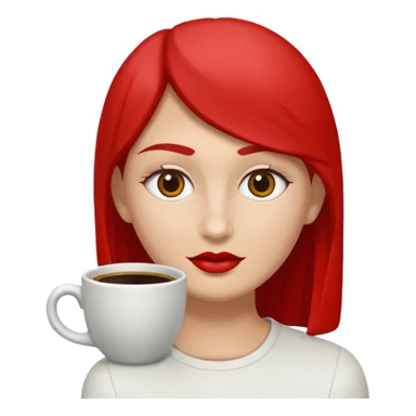 Una figura roja con cabeza cuadrada y cuerpo de rectángulos con cara con dos ojos negros como puntos y cejas preocupadas sin boca y que tenga como una especie de polvo café en la cabeza sticker