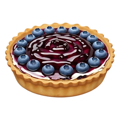 Make an emoji of a blueberry tart (small) that's broken off a bit so you can see the blueberry jam sticker
