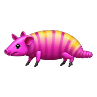 Magenta pig armadillo cow centipede insect with yellow and black spots gradient mottled sticker