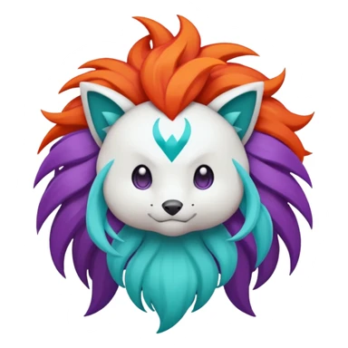 Rappidash pokemon white teal purple sticker