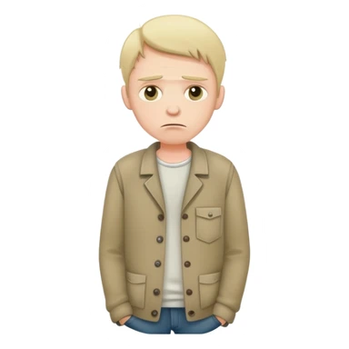 poor man with sad facial expression and empty pockets sticker