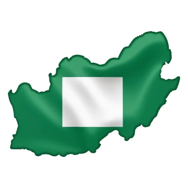 "Nigeria outline filled with the Nigerian flag colors, green-white-green, simple and bold, vector-style, clean and vibrant." sticker