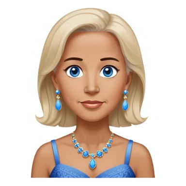 Joe Biden with blue eyes wearing a dress with earrings sticker