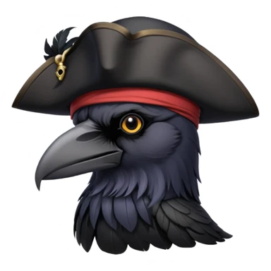 raven with a pirate hat sticker