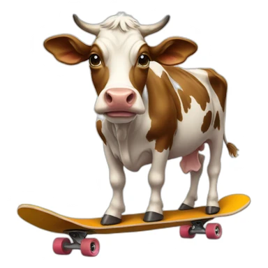 Cow on skateboard sticker