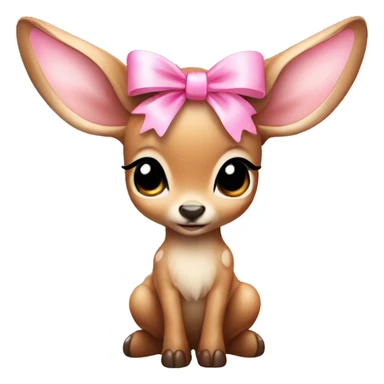baby deer with fairy wings and a pink bow around its neck  sticker