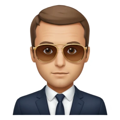 Emanuel macron avec des lunettes de soleil  sticker